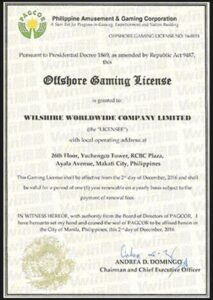 wu88武財神 Online Casino 隸屬於 Wilshire Worldwide Company Limited，是一家註冊於英屬維爾京群島（BVI）的合法公司，公司註冊編號為 1895191